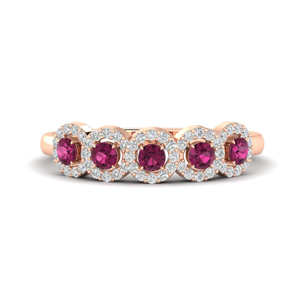 half-carat-classic-5-stone-round-halo-diamond-wedding-band-with-pink-sapphire-in-rose-gold-FD11137BGSADRPI-NL-RG