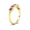 Load image into Gallery viewer, half-carat-classic-5-stone-round-halo-diamond-wedding-band-with-pink-sapphire-in-yellow-gold-FD11137BGSADRPI-NL-YG