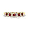 Load image into Gallery viewer, half-carat-classic-5-stone-round-halo-diamond-wedding-band-with-ruby-in-yellow-gold-FD11137BGRUDR-NL-YG