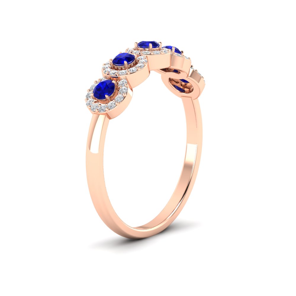 half-carat-classic-5-stone-round-halo-diamond-wedding-band-with-sapphire-in-rose-gold-FD11137BGSABL-NL-RG