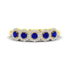 Load image into Gallery viewer, half-carat-classic-5-stone-round-halo-diamond-wedding-band-with-sapphire-in-yellow-gold-FD11137BGSABL-NL-YG