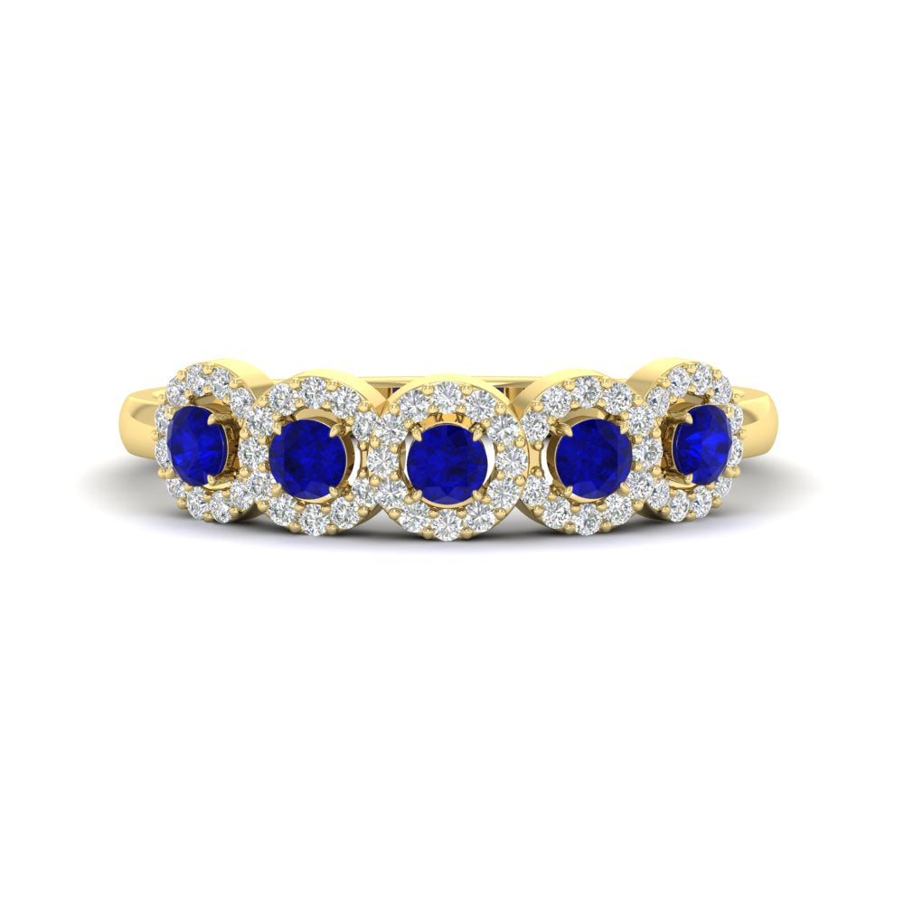 half-carat-classic-5-stone-round-halo-diamond-wedding-band-with-sapphire-in-yellow-gold-FD11137BGSABL-NL-YG