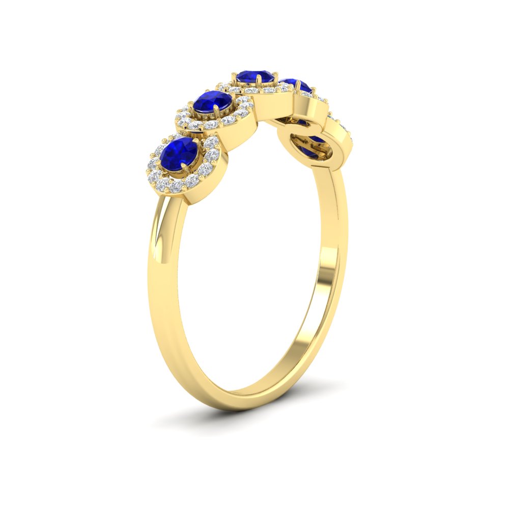 half-carat-classic-5-stone-round-halo-diamond-wedding-band-with-sapphire-in-yellow-gold-FD11137BGSABL-NL-YG