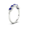 Load image into Gallery viewer, half-carat-classic-5-stone-round-halo-diamond-wedding-band-with-sapphire-white-gold-FD11137BGSABL-NL-WG