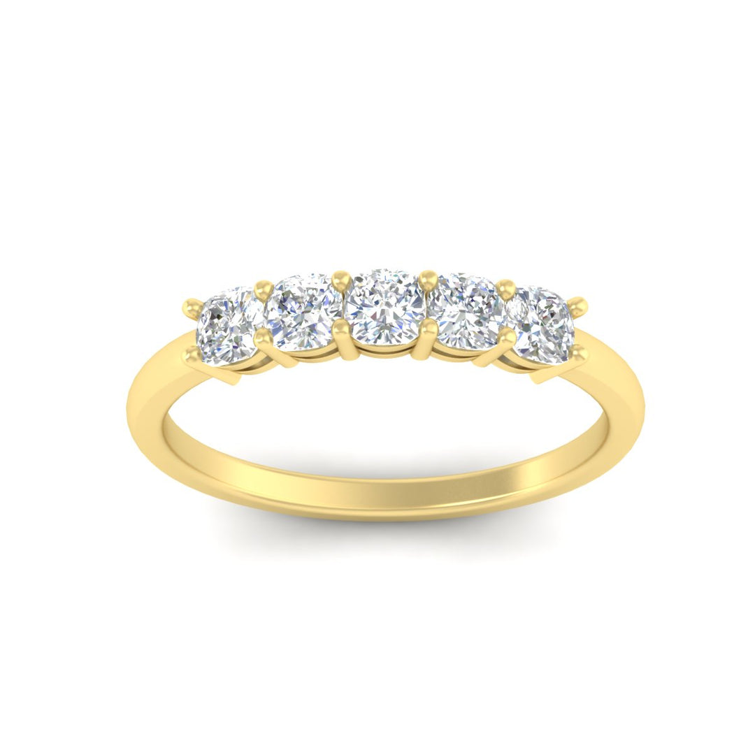 half-carat-cushion-cut-diamond-five-stone-band-in-yellow-gold-fdwb8008cuangle5-0.50ct-nl-yg?v=1773295225