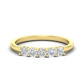 1/2 Carat Diamond Cushion 5 Stone Classic Band