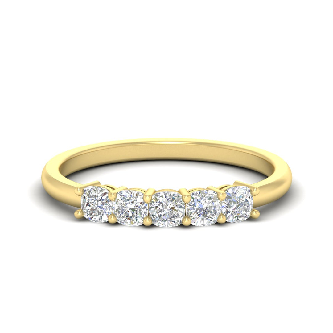 half-carat-cushion-cut-five-stone-wedding-band-in-yellow-gold-fdwb8008cusleep-0.50ct-nl-yg?v=1773295191