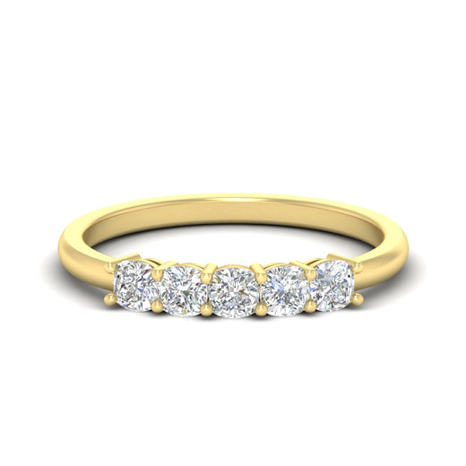 half-carat-cushion-cut-five-stone-wedding-band-in-yellow-gold-fdwb8008cusleep-0.50ct-nl-yg?v=1773295191