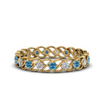 Load image into Gallery viewer, half-carat-diamond-anniversary-eternity-ring-with-blue-topaz-in-yellow-gold-FDEWB124119ROR(2.00MM)GICBLTO-NL-YG
