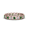Load image into Gallery viewer, half-carat-diamond-anniversary-eternity-ring-with-emerald-in-rose-gold-FDEWB124119ROR(2.00MM)GEMGR-NL-RG