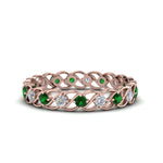 Load image into Gallery viewer, half-carat-diamond-anniversary-eternity-ring-with-emerald-in-rose-gold-FDEWB124119ROR(2.00MM)GEMGR-NL-RG
