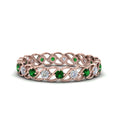Thumbnail 53 - half-carat-diamond-anniversary-eternity-ring-with-emerald-in-rose-gold-FDEWB124119ROR(2.00MM)GEMGR-NL-RG