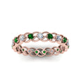 Thumbnail 55 - half-carat-diamond-anniversary-eternity-ring-with-emerald-in-rose-gold-FDEWB124119ROR(2.00MM)GEMGR-NL-RG
