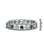 Load image into Gallery viewer, half-carat-diamond-anniversary-eternity-ring-with-emerald-in-white-gold-FDEWB124119ROR(2.00MM)GEMGR-NL-WG
