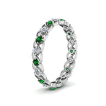 Load image into Gallery viewer, half-carat-diamond-anniversary-eternity-ring-with-emerald-in-white-gold-FDEWB124119ROR(2.00MM)GEMGR-NL-WG
