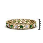 Load image into Gallery viewer, half-carat-diamond-anniversary-eternity-ring-with-emerald-in-yellow-gold-FDEWB124119ROR(2.00MM)GEMGR-NL-YG
