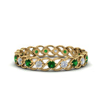 Load image into Gallery viewer, half-carat-diamond-anniversary-eternity-ring-with-emerald-in-yellow-gold-FDEWB124119ROR(2.00MM)GEMGR-NL-YG
