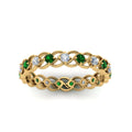 Thumbnail 19 - half-carat-diamond-anniversary-eternity-ring-with-emerald-in-yellow-gold-FDEWB124119ROR(2.00MM)GEMGR-NL-YG