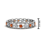 Load image into Gallery viewer, half-carat-diamond-anniversary-eternity-ring-with-orange-sapphire-in-white-gold-FDEWB124119ROR(2.00MM)GSAOR-NL-WG
