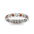 Thumbnail 90 - half-carat-diamond-anniversary-eternity-ring-with-orange-sapphire-in-white-gold-FDEWB124119ROR(2.00MM)GSAOR-NL-WG