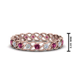 Load image into Gallery viewer, half-carat-diamond-anniversary-eternity-ring-with-pink-sapphire-in-rose-gold-FDEWB124119ROR(2.00MM)GSADRPI-NL-RG
