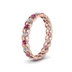 Load image into Gallery viewer, half-carat-diamond-anniversary-eternity-ring-with-pink-sapphire-in-rose-gold-FDEWB124119ROR(2.00MM)GSADRPI-NL-RG
