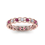 Load image into Gallery viewer, half-carat-diamond-anniversary-eternity-ring-with-pink-sapphire-in-rose-gold-FDEWB124119ROR(2.00MM)GSADRPI-NL-RG

