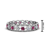 Load image into Gallery viewer, half-carat-diamond-anniversary-eternity-ring-with-pink-sapphire-in-white-gold-FDEWB124119ROR(2.00MM)GSADRPI-NL-WG
