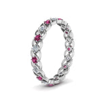 Load image into Gallery viewer, half-carat-diamond-anniversary-eternity-ring-with-pink-sapphire-in-white-gold-FDEWB124119ROR(2.00MM)GSADRPI-NL-WG
