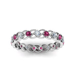 Load image into Gallery viewer, half-carat-diamond-anniversary-eternity-ring-with-pink-sapphire-in-white-gold-FDEWB124119ROR(2.00MM)GSADRPI-NL-WG
