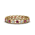 Thumbnail 9 - half-carat-diamond-anniversary-eternity-ring-with-pink-sapphire-in-yellow-gold-FDEWB124119ROR(2.00MM)GSADRPI-NL-YG