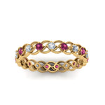Load image into Gallery viewer, half-carat-diamond-anniversary-eternity-ring-with-pink-sapphire-in-yellow-gold-FDEWB124119ROR(2.00MM)GSADRPI-NL-YG
