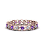Load image into Gallery viewer, half-carat-diamond-anniversary-eternity-ring-with-purple-topaz-in-rose-gold-FDEWB124119ROR(2.00MM)GVITO-NL-RG
