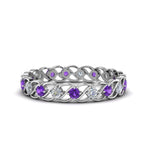 Load image into Gallery viewer, half-carat-diamond-anniversary-eternity-ring-with-purple-topaz-in-white-gold-FDEWB124119ROR(2.00MM)GVITO-NL-WG
