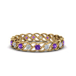 Load image into Gallery viewer, half-carat-diamond-anniversary-eternity-ring-with-purple-topaz-in-yellow-gold-FDEWB124119ROR(2.00MM)GVITO-NL-YG
