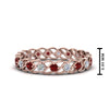 Load image into Gallery viewer, half-carat-diamond-anniversary-eternity-ring-with-ruby-in-rose-gold-FDEWB124119ROR(2.00MM)GRUDR-NL-RG