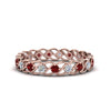 Load image into Gallery viewer, half-carat-diamond-anniversary-eternity-ring-with-ruby-in-rose-gold-FDEWB124119ROR(2.00MM)GRUDR-NL-RG