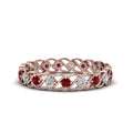 Thumbnail 57 - half-carat-diamond-anniversary-eternity-ring-with-ruby-in-rose-gold-FDEWB124119ROR(2.00MM)GRUDR-NL-RG