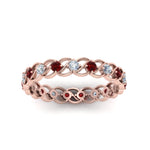 Load image into Gallery viewer, half-carat-diamond-anniversary-eternity-ring-with-ruby-in-rose-gold-FDEWB124119ROR(2.00MM)GRUDR-NL-RG
