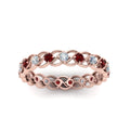 Thumbnail 59 - half-carat-diamond-anniversary-eternity-ring-with-ruby-in-rose-gold-FDEWB124119ROR(2.00MM)GRUDR-NL-RG