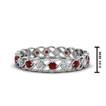 Load image into Gallery viewer, half-carat-diamond-anniversary-eternity-ring-with-ruby-in-white-gold-FDEWB124119ROR(2.00MM)GRUDR-NL-WG
