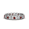 Thumbnail 98 - half-carat-diamond-anniversary-eternity-ring-with-ruby-in-white-gold-FDEWB124119ROR(2.00MM)GRUDR-NL-WG