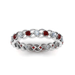 Load image into Gallery viewer, half-carat-diamond-anniversary-eternity-ring-with-ruby-in-white-gold-FDEWB124119ROR(2.00MM)GRUDR-NL-WG
