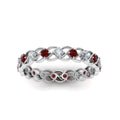 Thumbnail 100 - half-carat-diamond-anniversary-eternity-ring-with-ruby-in-white-gold-FDEWB124119ROR(2.00MM)GRUDR-NL-WG