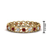 Load image into Gallery viewer, half-carat-diamond-anniversary-eternity-ring-with-ruby-in-yellow-gold-FDEWB124119ROR(2.00MM)GRUDR-NL-YG
