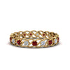 Load image into Gallery viewer, half-carat-diamond-anniversary-eternity-ring-with-ruby-in-yellow-gold-FDEWB124119ROR(2.00MM)GRUDR-NL-YG