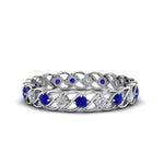 Load image into Gallery viewer, half-carat-diamond-anniversary-eternity-ring-with-sapphire-in-white-gold-FDEWB124119ROR(2.00MM)GSABL-NL-WG
