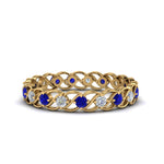 Load image into Gallery viewer, half-carat-diamond-anniversary-eternity-ring-with-sapphire-in-yellow-gold-FDEWB124119ROR(2.00MM)GSABL-NL-YG

