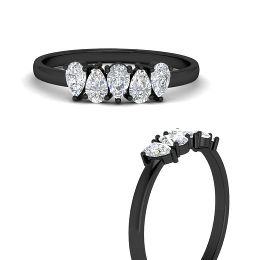 half-carat-diamond-teardrop-5-stone-wedding-band-in-black-gold-fdwb8008peangle3-0.50ct-nl-bg