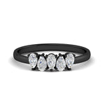 Load image into Gallery viewer, Half Carat Diamond Teardrop 5 Stone Wedding Band